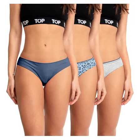 Calzón Bikini Algodón Pack 3 C9 M202 Top