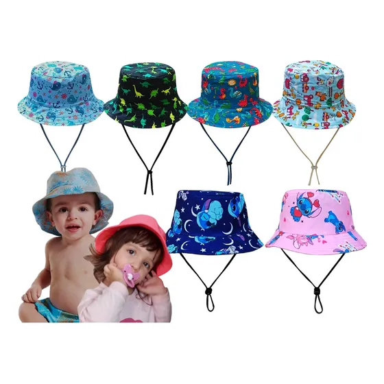 Chapéu Bucket Estampado Infantil Bebê Proteção Solar Full