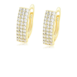 Aretes Oro 14k Lam Swarovski Rectangular Regalo Mujer Elegan Aretes Oro 14k Lam Swarovski Rectangular Regalo Mujer Elegan