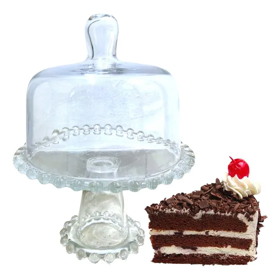 Porta Cupcake Porta Torta Porta Cupcakes Campana Vidrio 28cm Color Transparente