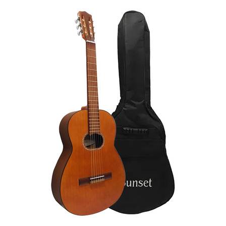 Guitarra Criolla Profesional + Funda Acolchada Mochila Color Marrón Claro Guitarra Criolla Profesional + Funda Acolchada Mochila Color Marrón Claro