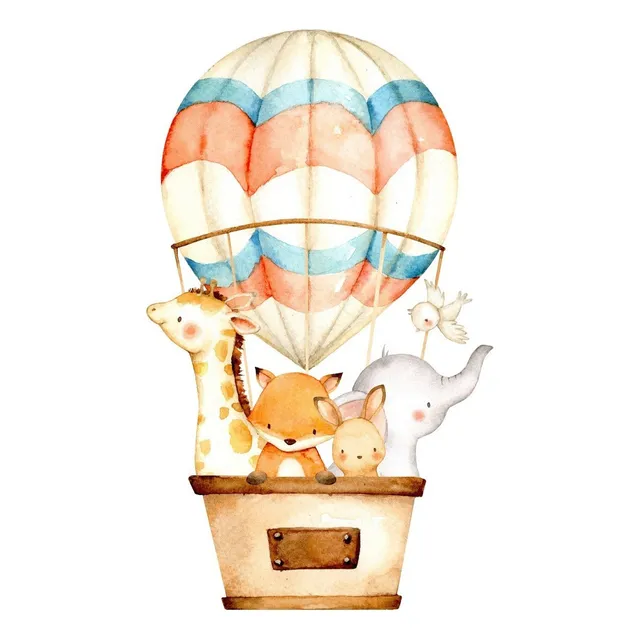 Display Chão Balao Ar Quente Animais Aquarela 1 Metro 