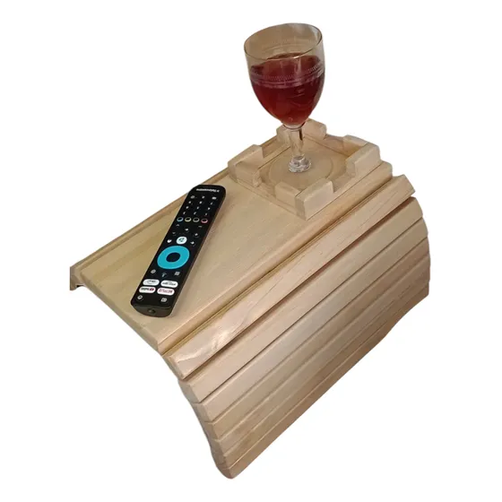 Mesa Auxiliar Flexible Madera Brazo Sillón Posavasos Bebidas