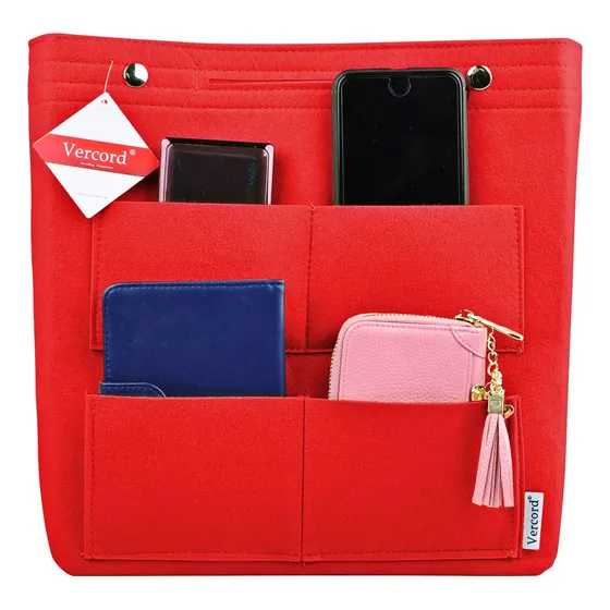 Vercord Felt Tall Long Purse Tote Mochila Bolsa 4mjdz