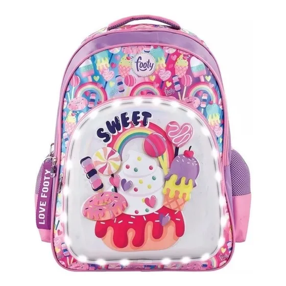 Mochila Sweet 3d Con Luz Led 18''- Footy F1253