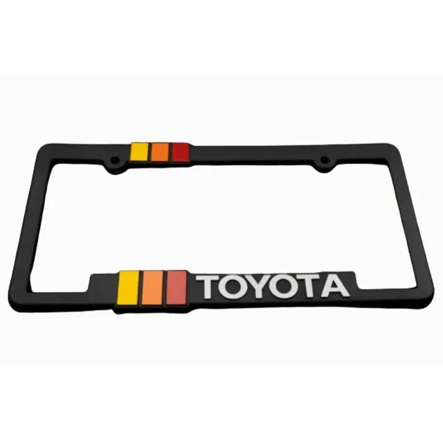 Marco Porta Placa Toyota Con Emblema Tricolor
