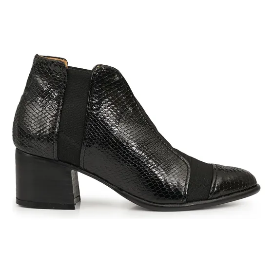 Bota Mujer Cuero Elasticos Vestir Botineta Briganti Zapato