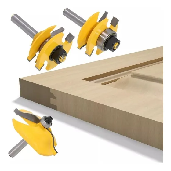 Set Juego 3 Fresas Replanado Vástago 8 Mm Tupi Router 