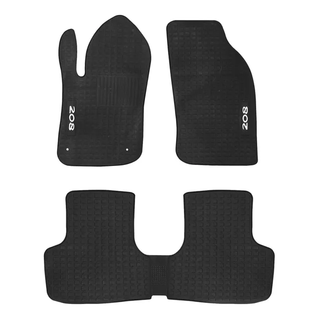 Juego Alfombras Spaco Látex Peugeot 208 2012+ Negro