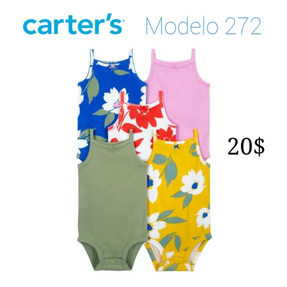Set 5 Bodys Tipo Franelilla Niña Modelo 272