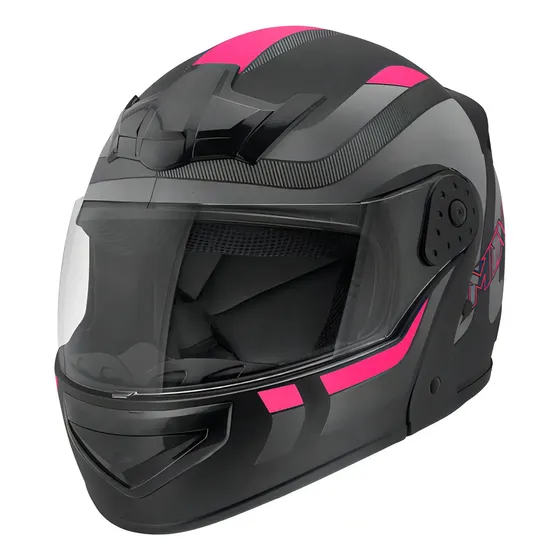 Capacete Robocop Escamoteável Fechado Mixs Gladiator Delta S Cor Cinza Rosa Fosco Tamanho do capacete 56 — foto 2