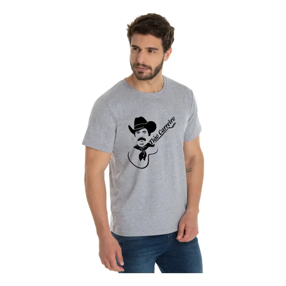 Camiseta Camisa Masculina Tiao Carreiro Viola Cor Cinza