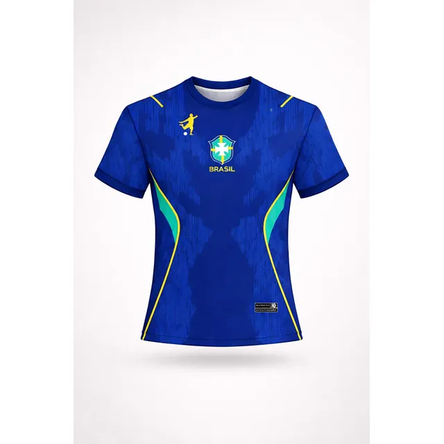 Camiseta Copa 2026 Esportiva Dryfit 100 Poliéster Brasileiro Azul M