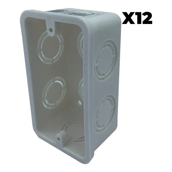 Cajetin Plastico Para Toma Corriente 4 X 2 Pack De 12 Unidad