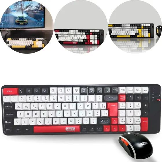 Kit Teclado E Mouse Wireles Sem Fio Usb Computador Notebook