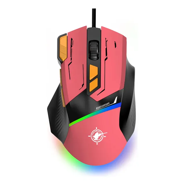 Mouse Gamer Ergonomico Alambrico Usb Rgb 7 Botones 7200dpi