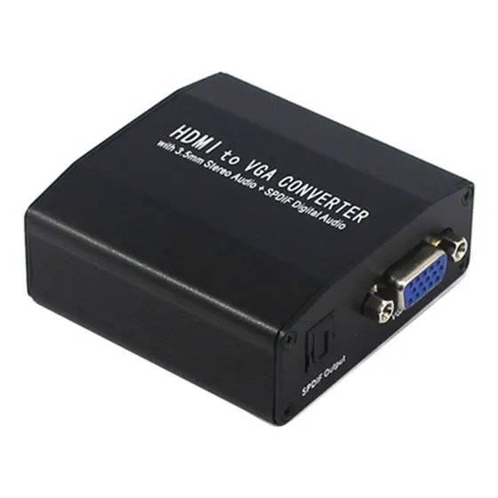 Convertidor Hdmi A Vga Salida Audio Spdif Plug A Tv Monitor
