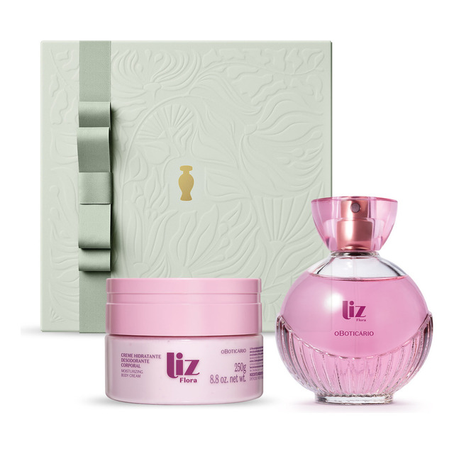 Presente Dia Das Mães Liz Flora: Colônia 100ml + 250g + Caixa De Presente Presente Dia Das Mães Liz Flora: Colônia 100ml + 250g + Caixa De Presente
