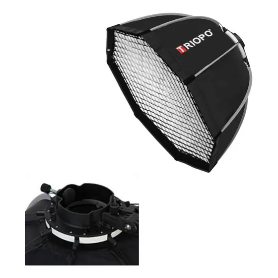 Softbox Octogonal Grid Triopo 90 Cm Flash Speedlite