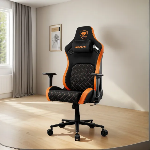 Silla Cougar Defensor F Apoyabrazos Plegable 4d Tela Color Negro