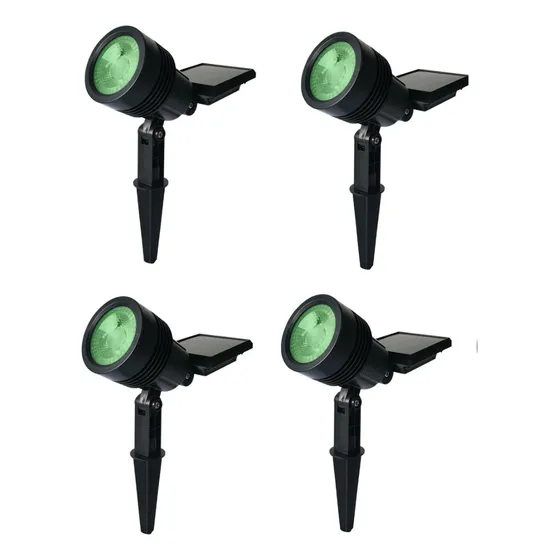 4 Pinchos Farol Solar De Jardín Led Verde Sanitaria Bel-la