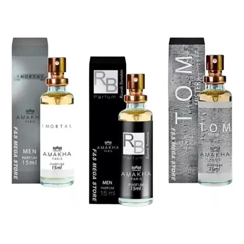 Kit 3 Perfume Masculino  Inmortal + Rb + Tom Amakha Paris