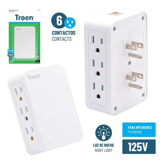 Enchufe Tomacorriente Conector Multitoma X6 110/125v 15a