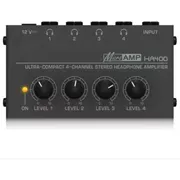Amplificador Audífonos Compacto Ha400 De 4 Canales Negro Negro