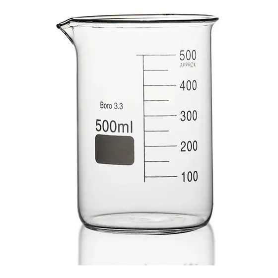 Vaso De Precipitado 500 Ml Graduado Vidrio Borosilicato 3.3