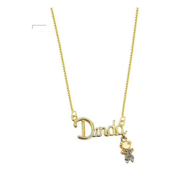 Amor Da Dinda Colar Com Pingente Folheado A Ouro 18 K