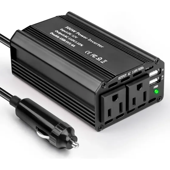 Inversor De Voltaje Meind 300w 12v 110v Doble Usb 3,1 A