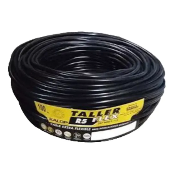 Cable Tipo Taller Kalop 3x4mm X100m Normalizado Iram Cubierta Negro KL22470