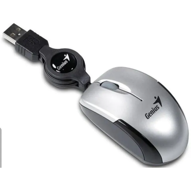 Mouse Óptico Genius, Con Cable Retráctil 