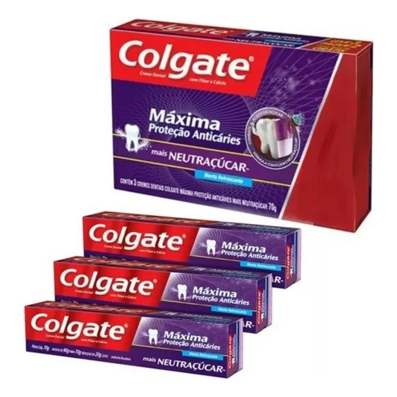 3 Colgate Max Protección Anticaries Neutraliza Azúcar 3x70g