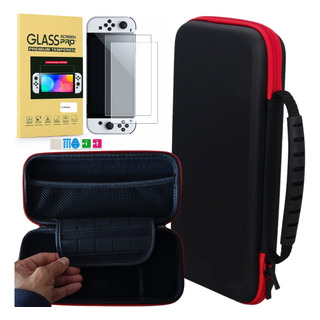 Case Capa Bag Nintendo Switch Oled + Pelicula De Vidro Case Capa Bag Nintendo Switch Oled + Pelicula De Vidro