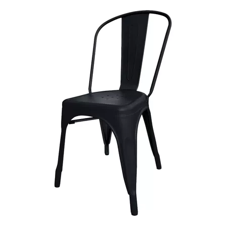 Silla de comedor DeSillas Tolix, estructura color negro mate, 1 unidad