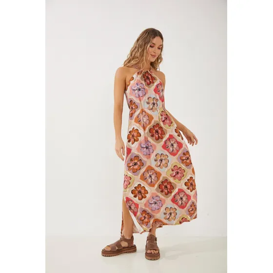 Vestido Escote Halter Largo Rimmel