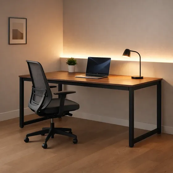 Mesa Industrial 150cm Para Escritório Moderna Com Pés Metal