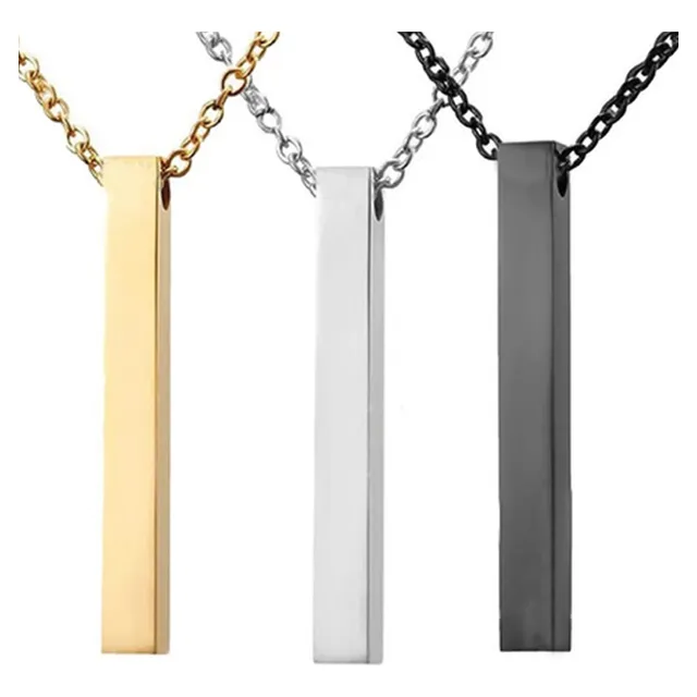 Collar Hombre Dije Barra Acero Quirúrgico Collares Hombres