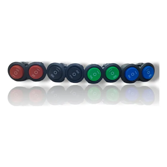 Switch Redondo Dos Pases Interruptor Universal Rojo Colores