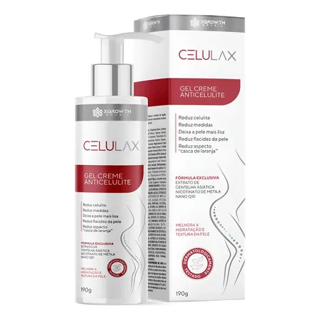 Creme Gel Anticelulite Celulax Reduz Medidas Flacidez Queima Gorduras Redutor Celulite Nano Q10 Concentrado 190g