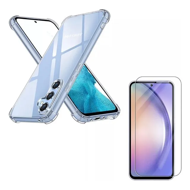 Funda Transparente Para Samsung A56 + Vidrio Full Cover