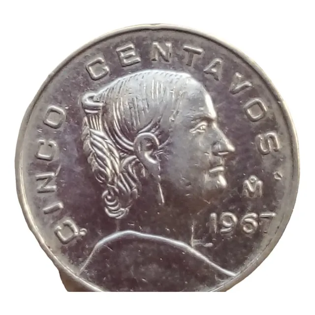 Moneda 5 Centavos Josefa Ortiz De Domínguez Blanca 1967