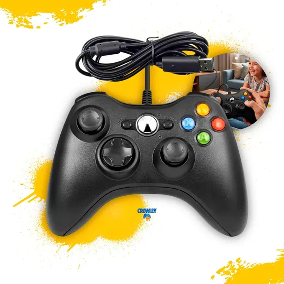 Controle Para Xbox 360 Com Fio Joystick Manete Gamepass Steam Tv Pc Android - Crowley