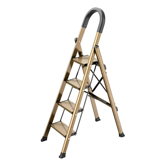 Escalera De 4 Peldaños De Aluminio Ligero Taburete De Tijera