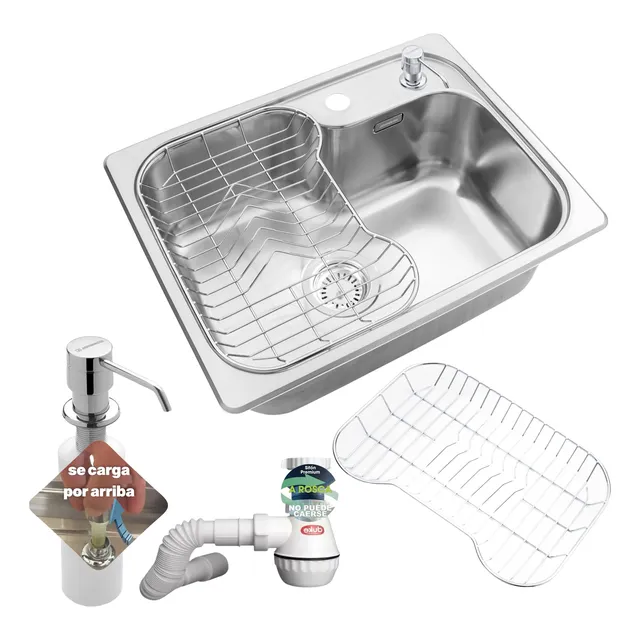 Bacha Johnson De Cocina Luxor Si55a +secaplatos+ Dosificador