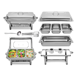 Rechaud Retangular 11 Litros Buffet Inox 3cubas,banho Maria Rechaud Retangular 11 Litros Buffet Inox 3cubas,banho Maria
