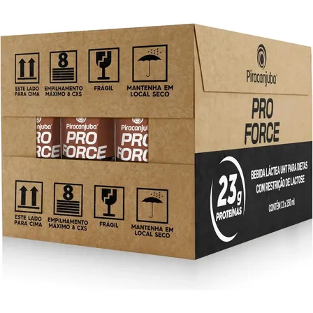 Bebida Proteica Piracanjuba Proforce Cacau 250ml Pack X12