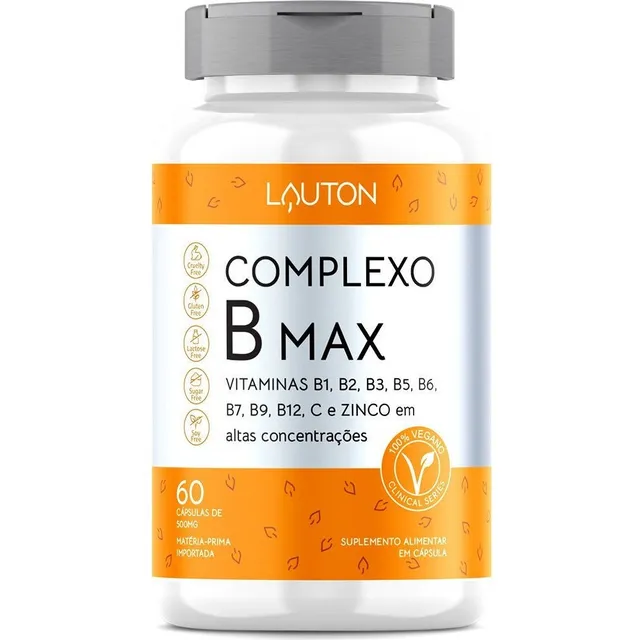 Suplemento en cápsulas de minerales y vitaminas Complex B Max de Lauton Nutrition Clinical Series en un bote de 60 ml