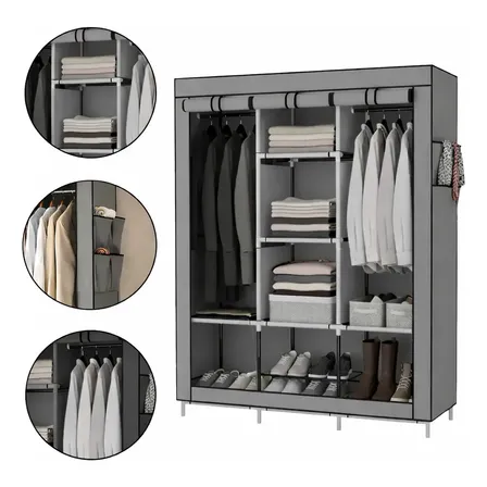 Armário Guarda-roupa Portátil Dobrável Armario Organizador Aleatório Casal